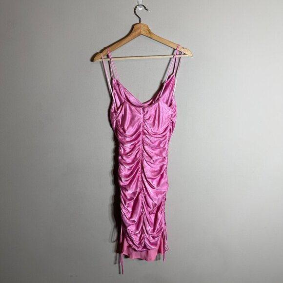 Bardot Revolve Mini Ruched Dress Women's 6 Small Vint Pink Cocktail Party Event - Picture 4 of 13